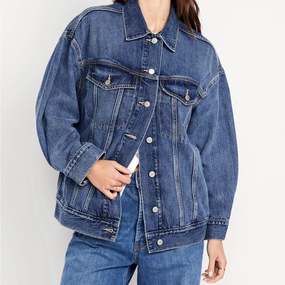 Oversized Jean Trucker Jacket - Picture 1 of 4